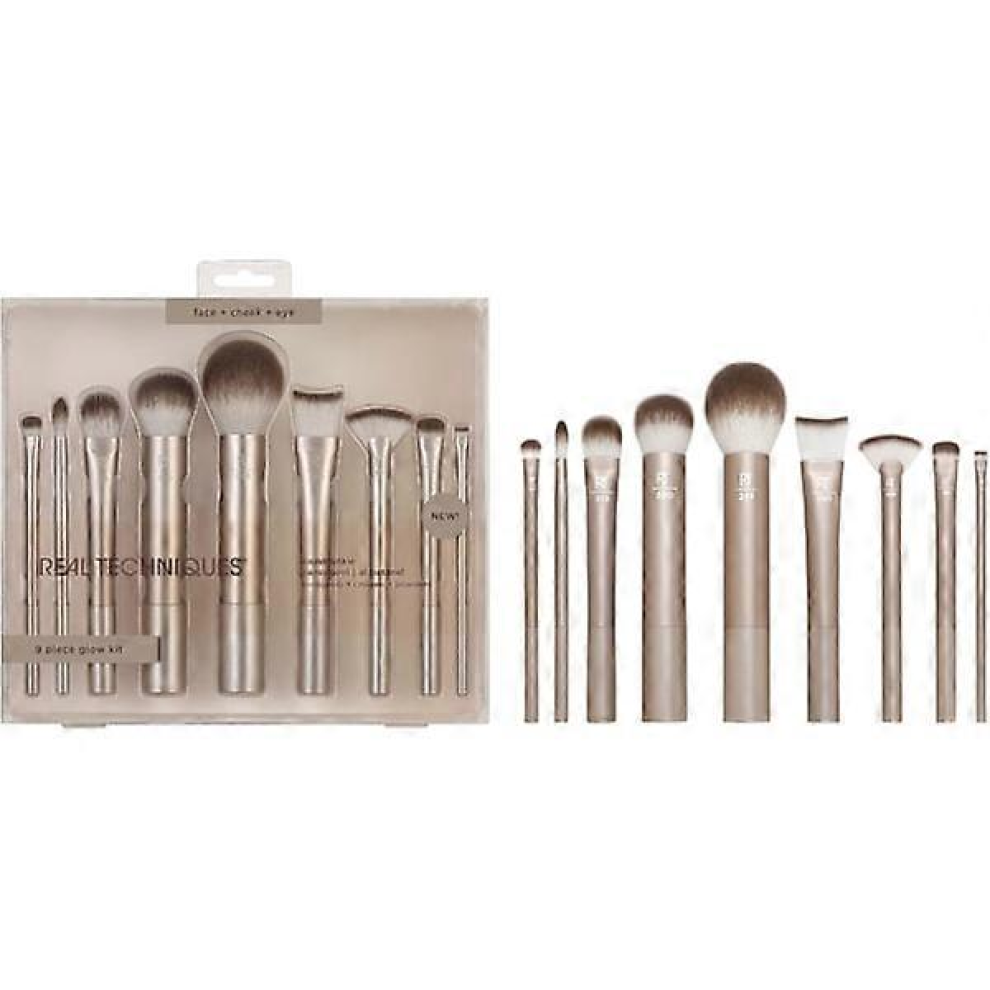 Au Naturale 9-Piece Premium Makeup Brush Set for Foundation, Powder, Concealer