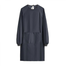 Dark Blue Waterproof Apron with Sleeves for Dishwashing, Coffee, Restaurant Cleaning