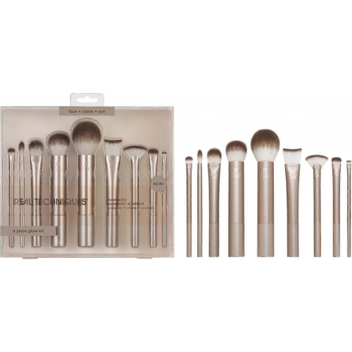 Premium 9-Piece Gold Makeup Brush Set for Foundation, Powder, Concealer