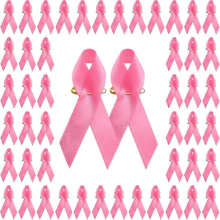 Broches ruban rose cancer du sein, lot de 200