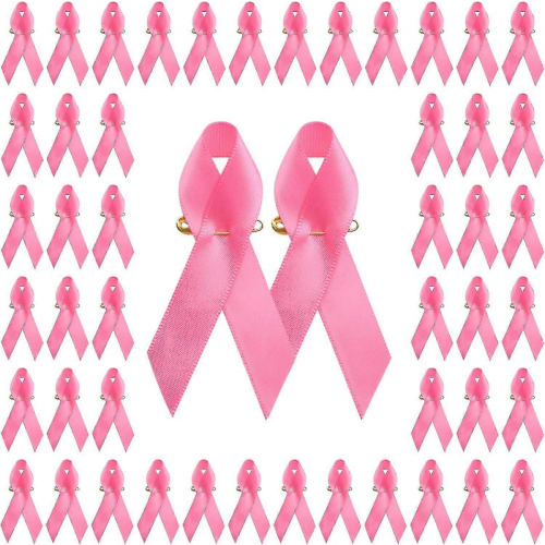 Broches ruban rose cancer du sein, lot de 200