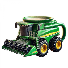 Farm Themed Ceramic Coffee Mug with Tractor Design for Farmers and Agriculture Enthusiasts, Multicolor