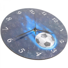 Horloge murale football silencieuse 25x25cm pour chambre, maison ou bureau
