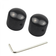2Pcs Silver Metal Dome Knobs for Electric Guitar Bass Tone Volume Control