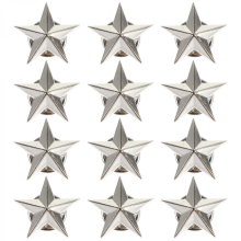 Lot de 12 épingles badges étoiles argentées pour décorations de fête - Yvan