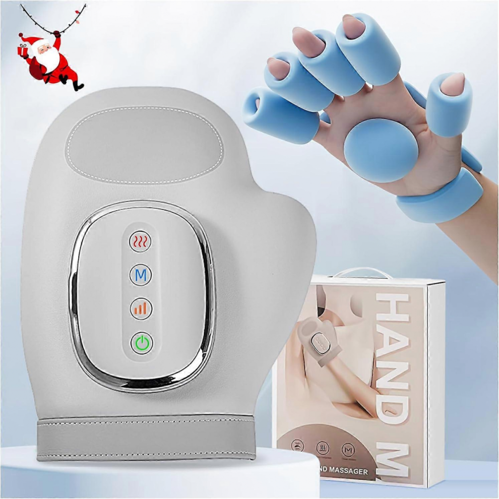 2025 New Hand Massager with Heat & Compression, Arthritis & Carpal Tunnel Relief, Wrist Warmer & Finger Massager with Kneading Rollers