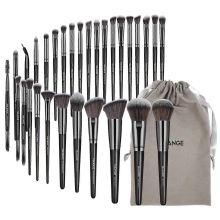 Black GunMAANGE 30pcs Professional Makeup Brush Set with Bag
