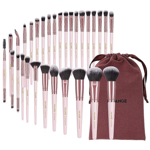 Pink GoldMAANGE 30pcs Professional Makeup Brush Set with Bag