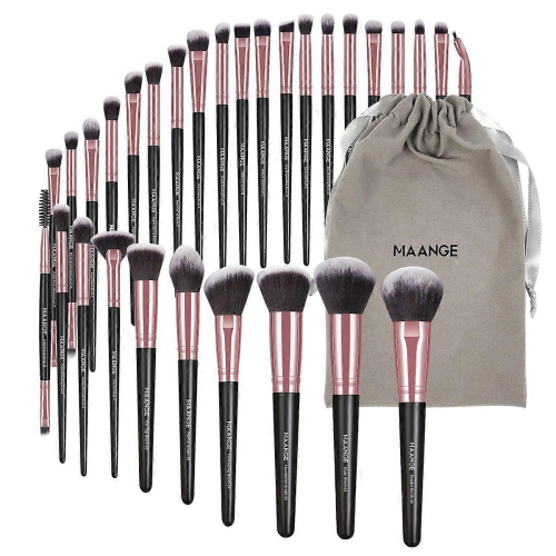 Black GoldMAANGE 30pcs Professional Makeup Brush Set with Bag