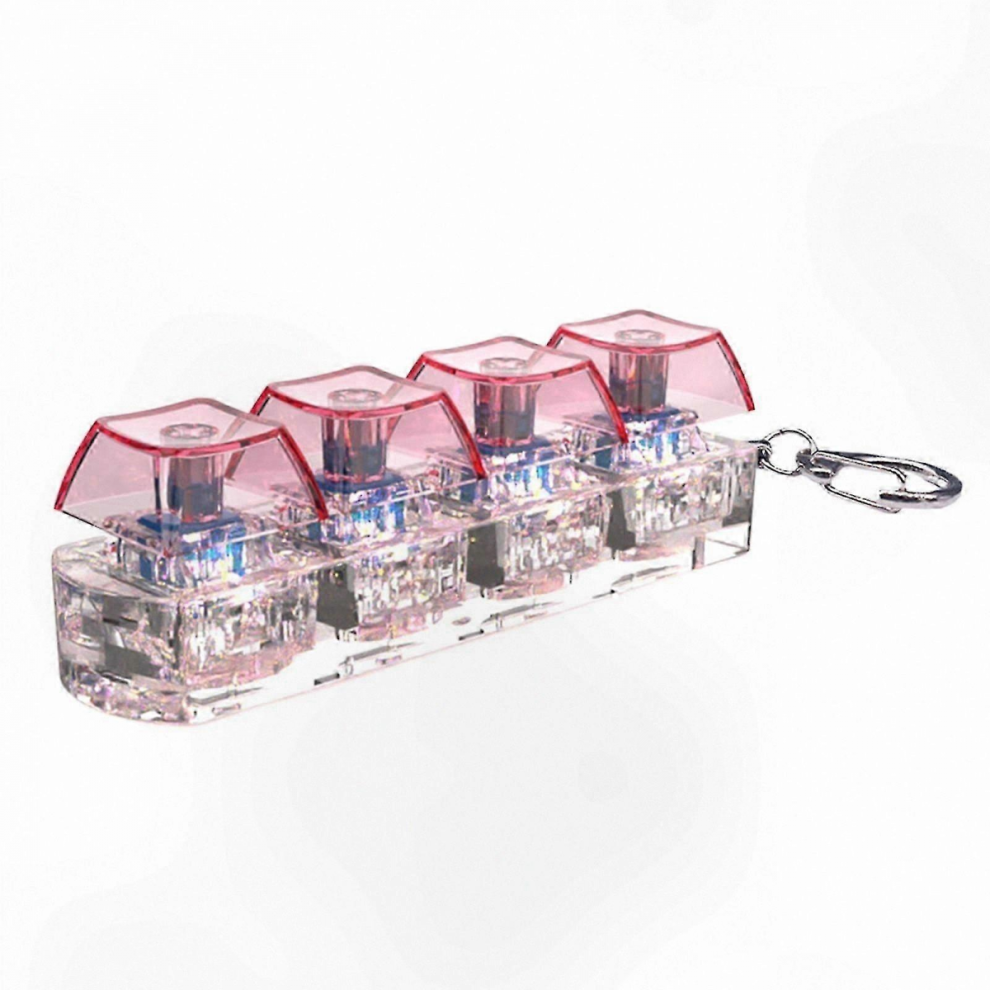 Transparent Multicolor Led Keycap Tester, 4 Keys For Mechanical Keyboard Stress Relief Pink 7057162622260