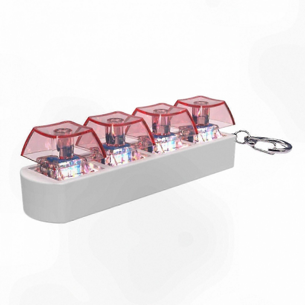 Transparent Multicolor Led Keycap Tester, 4 Keys For Mechanical Keyboard Stress Relief Pink 7057162622277