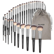 Black SilverMAANGE 30pcs Professional Makeup Brush Set with Bag