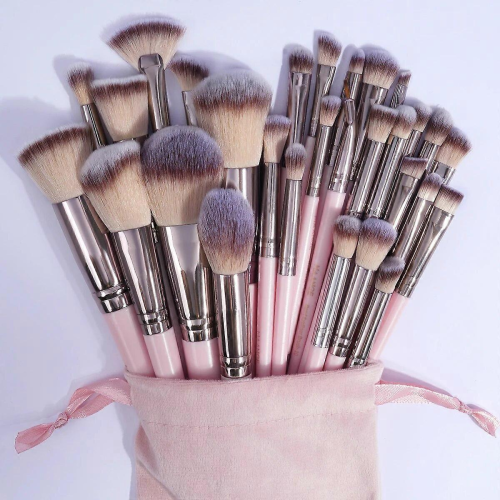 Pink CoffeeMAANGE 30pcs Professional Makeup Brush Set with Bag