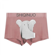 Lotus Root Red 4XL Men's Trunks Underwear Boxer Briefs Breathable Elephant Nose Mesh Pouch Panties
