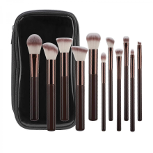11-Piece Travel Makeup Brush Set with Bag, Soft Bristles & Ergonomic Handle for Face & Eye