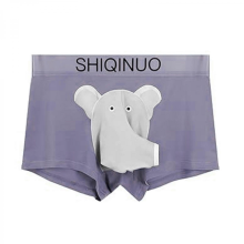 Grayish Purple 4XL Men's Trunks Underwear Boxer Briefs Breathable Mesh Pouch