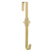 Golden Snowflake Christmas Wreath Hook, Star Snowflake Tree Decor Metal Door Hanger