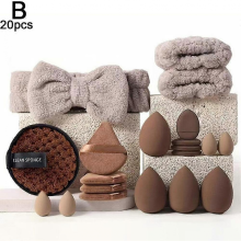 20/40PCS Makeup Brushes Sponges Set with Beauty Egg Brown Puff
