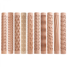 Rouleau à pâtisserie 3D en bois motif patte de Noël pour pâte à sucre et fondant.