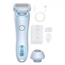 Blue Women's 2-in-1 Cordless Epilator & Shaver, Painless Facial & Bikini Hair Trimmer