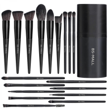 18 Pcs Black Makeup Brush Set Premium Synthetic Foundation Powder Concealer Eye