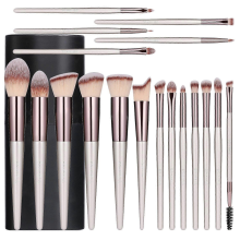 Champagne Gold Makeup Brush Set 18 Pcs Premium Synthetic Foundation Powder Concealers Eye