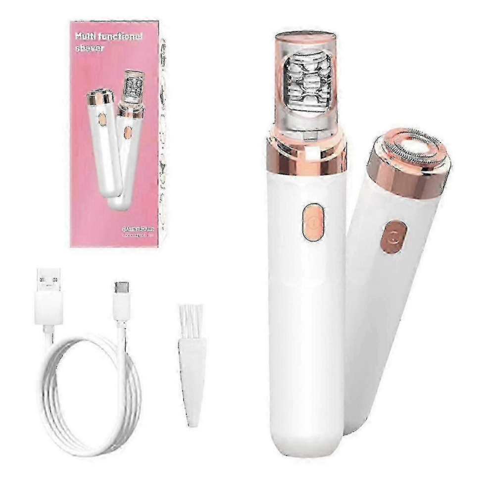 White Pluxy Epil Pro 3.0 Cordless Facial Epilator & Eyebrow Razor - 2-In-1 Hair Remover For Face, Hands, Legs, Underarms, Bikini Line