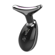 BlackEms Thermal Neck Lifting Massager, Electric Microcurrent Wrinkle Remover, LED Photon Face Beauty Device for Women