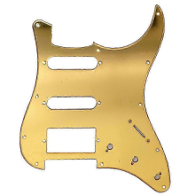 GoldMirror Pickguard for ST/SSH Guitars - 11 Holes with Screws