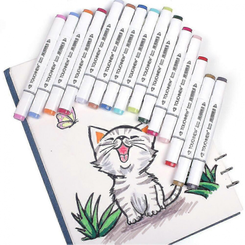 Dual-Tip Alcohol Markers Set for Drawing, Sketching, Coloring 2