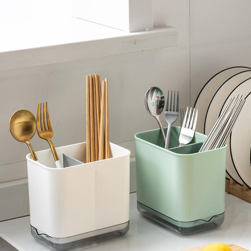 GreenKitchen Cutlery Holder Spoon Fork Utensils Storage Rack Drainer Multi-function 2