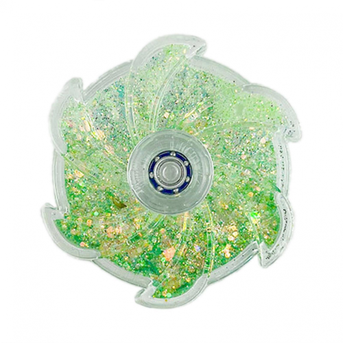 Fidget Spinner con Sabbia e Liquido Colorato, Glitter e Petali Antistress