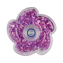 Purple Glitter Flower Sand Fidget Spinner Toy, Liquid Motion Stress Relief