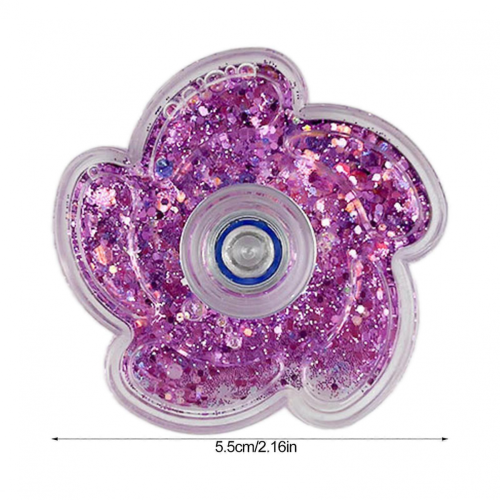 Spinner anti-stress fleur en sable à paillettes violettes 2