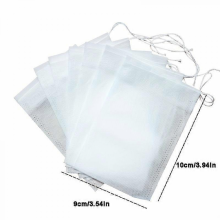 Sachets à épices réutilisables 9x10cm (200 pièces) avec cordon de serrage, filtres non tissés transparents