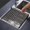 Black Stainless Steel Folding Dish Drainer with Removable Roller, 43cm x 35cm 1