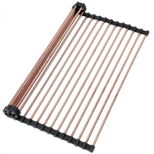 Scolapiatti pieghevole in silicone antiscivolo 15,74x18,5" oro rosa da lavello