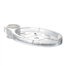 Porte-savon ovale transparent durable pour douche, accessoire salle de bain