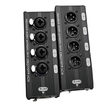 Black RJ45 CAT5 to 4-Channel 3-Pin XLR Audio Extender DMX512 Network Signal Gilding Extender