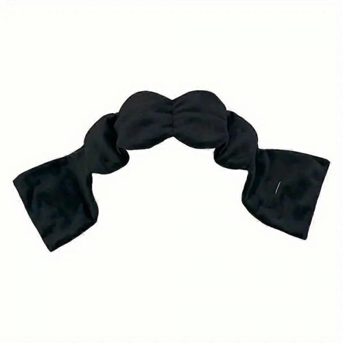 BlackSoft Adjustable Silk Sleep Mask for Travel, Light Blocking, Comfortable Design, Black