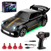 Black 1/64 Scale Proportional Mini RC Drift Car - AWD Remote Control Truck