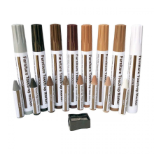 Kit di riparazione legno 17 pezzi: pennarelli, cera, temperino per graffi e pavimenti