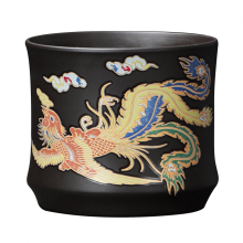 Handmade Dragon Phoenix Color-changing Purple Clay Teapot, Reusable Tea Set Gift for Tea Lovers