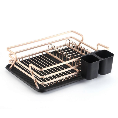 Versatile Kitchen Helper, Dish Drying Rack with Utensil Holder, Quick Draining, Compact Countertop Design 2