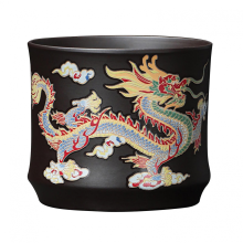 Théière artisanale en argile violette dragon phénix, réutilisable, cadeau idéal pour amateurs de thé.
