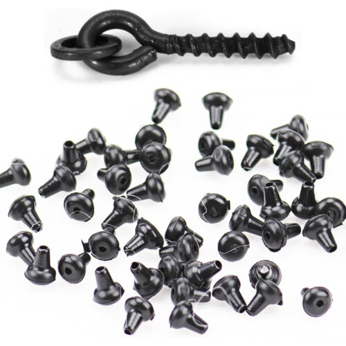 Hook Stops Carp Stopper Copper Swivels Bait Screws With Oval Rings Kit Replaceable Terminal Tackle Black 2
