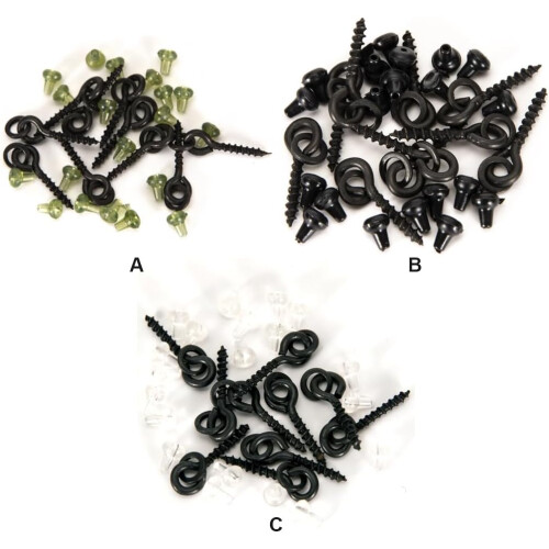 Hook Stops Carp Stopper Copper Swivels Bait Screws With Oval Rings Kit Replaceable Terminal Tackle Black 1