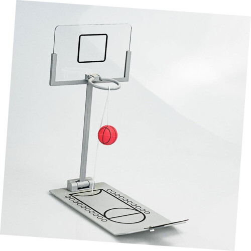 Foldable Mini Basketball Machine for Young Girls Interactive Tabletop Toy Silver 2