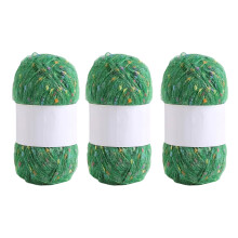 3 Rolls Crochet Yarn Knitting Yarn Crochet Thread-Forest Green