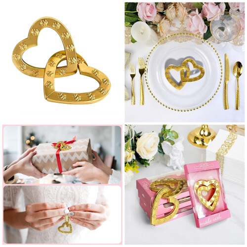 Elegant Double Heart Figurine Metal Keepsakes Ornament for 1